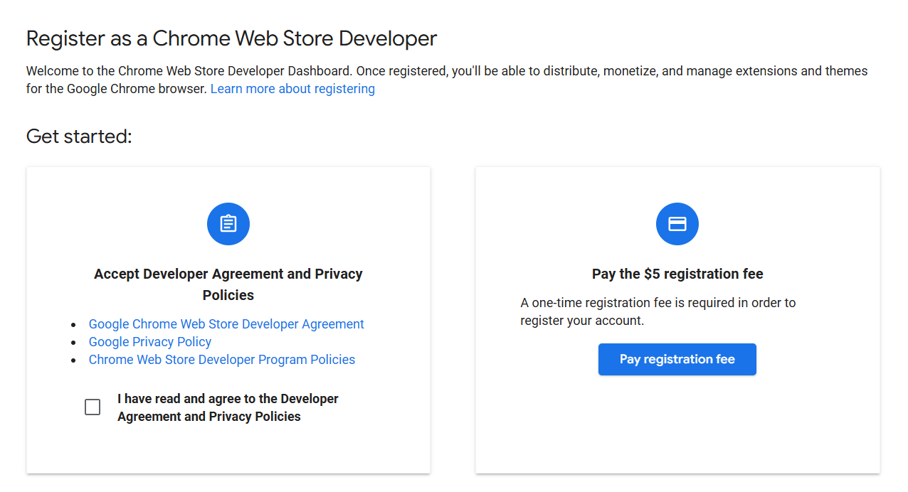 Platzhalter: Screenshot des Chrome Web Store Developer Dashboard mit Extension-Upload und Metadaten-Formular